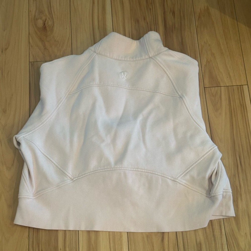 Lululemon Women's Light Pink Quarter-Zip Sweatshirt Crop - Picture 6 of 7
